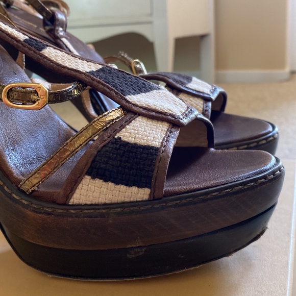 Alessandro Dell’Acqua Canapone Zebra platform strappy sandals 39/9 - Picture 7 of 11